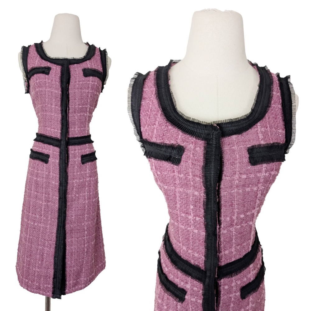 Tweed Tina R Mini Dress Sleeveless Knee Length Size Small